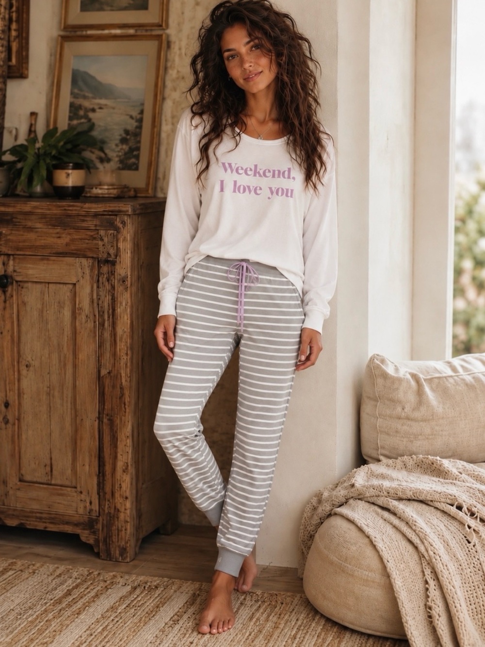 NWT Wildfox Sleep “Weekend I Love You” Pajama Set